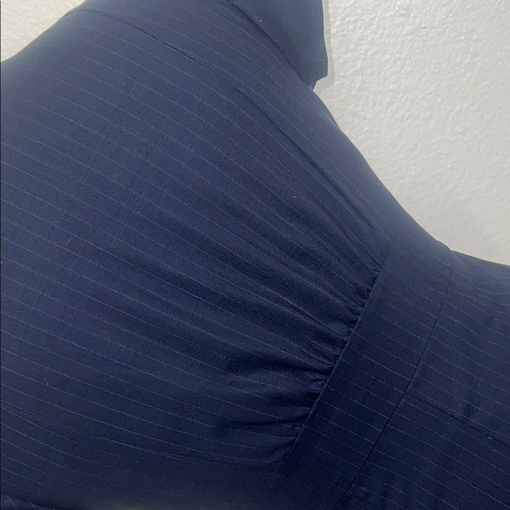 J. Crew Blue Sheath Dress Flutter Sleeves Crew Neck - Picture 12 of 15